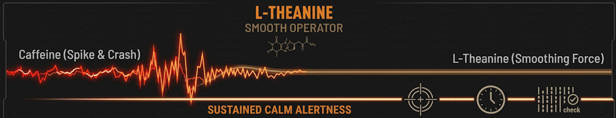 L-Theanine smooth operator — no crash waveform